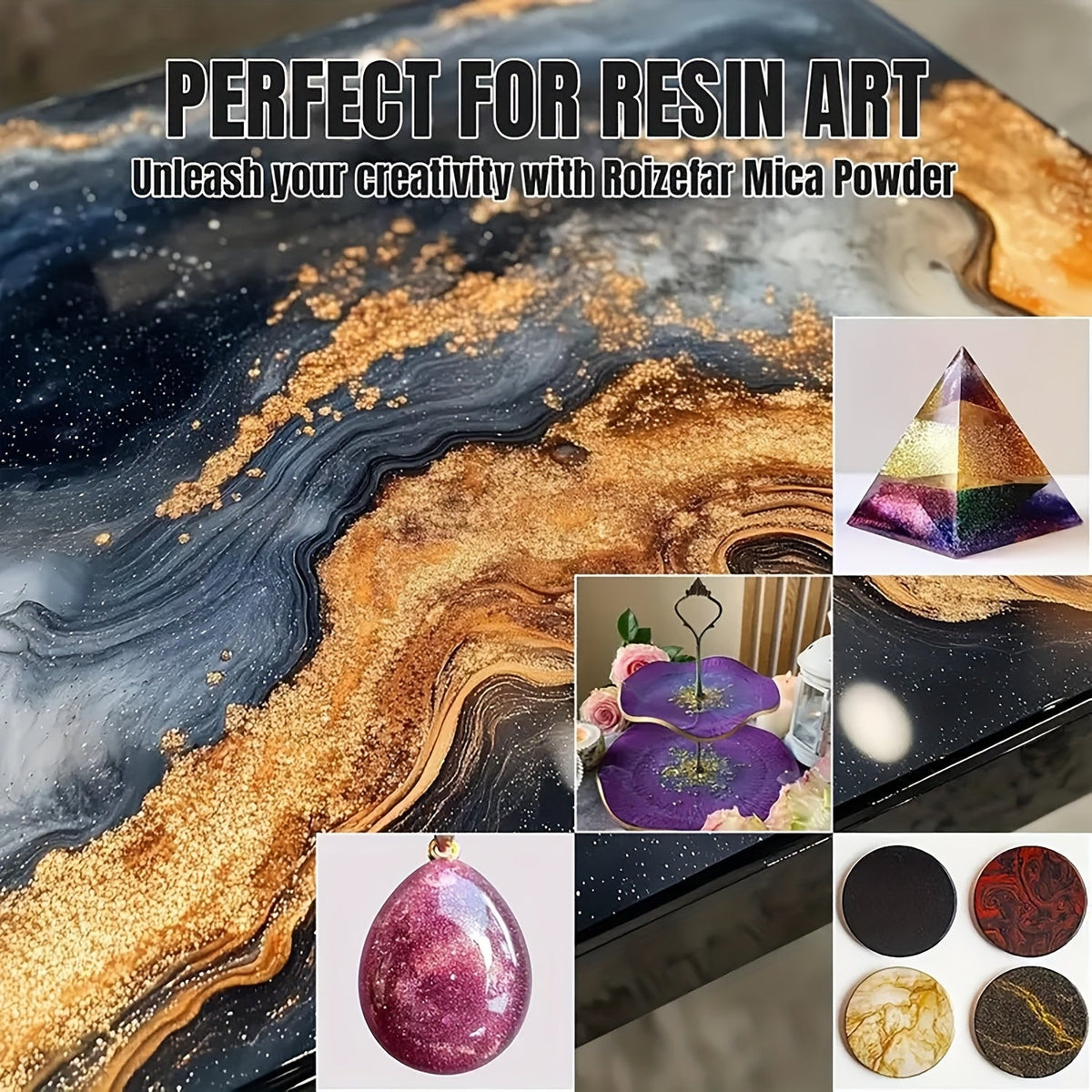 Set de 28 poudres de pigments pour résine – Pigments fins sans bulles pour art en résine, création de bijoux, bricolage et débutants, couleurs variées éclatantes – Qu Gofang
