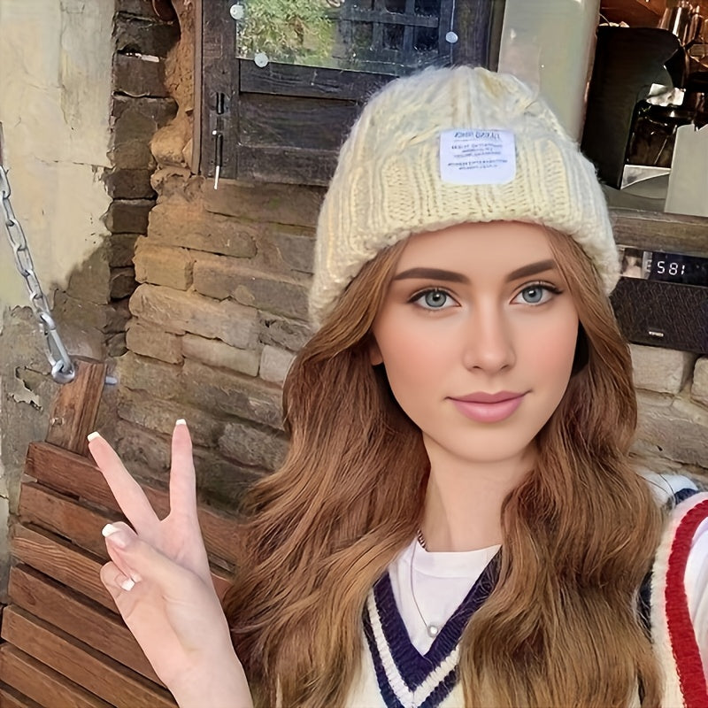 Lot de 2 bonnets d'hiver en tricot pour femmes et hommes, bonnets chauds à grosses mailles torsadées aux couleurs bonbon avec protection des oreilles, bonnet souple et ample pour l'extérieur et la ville par temps froid