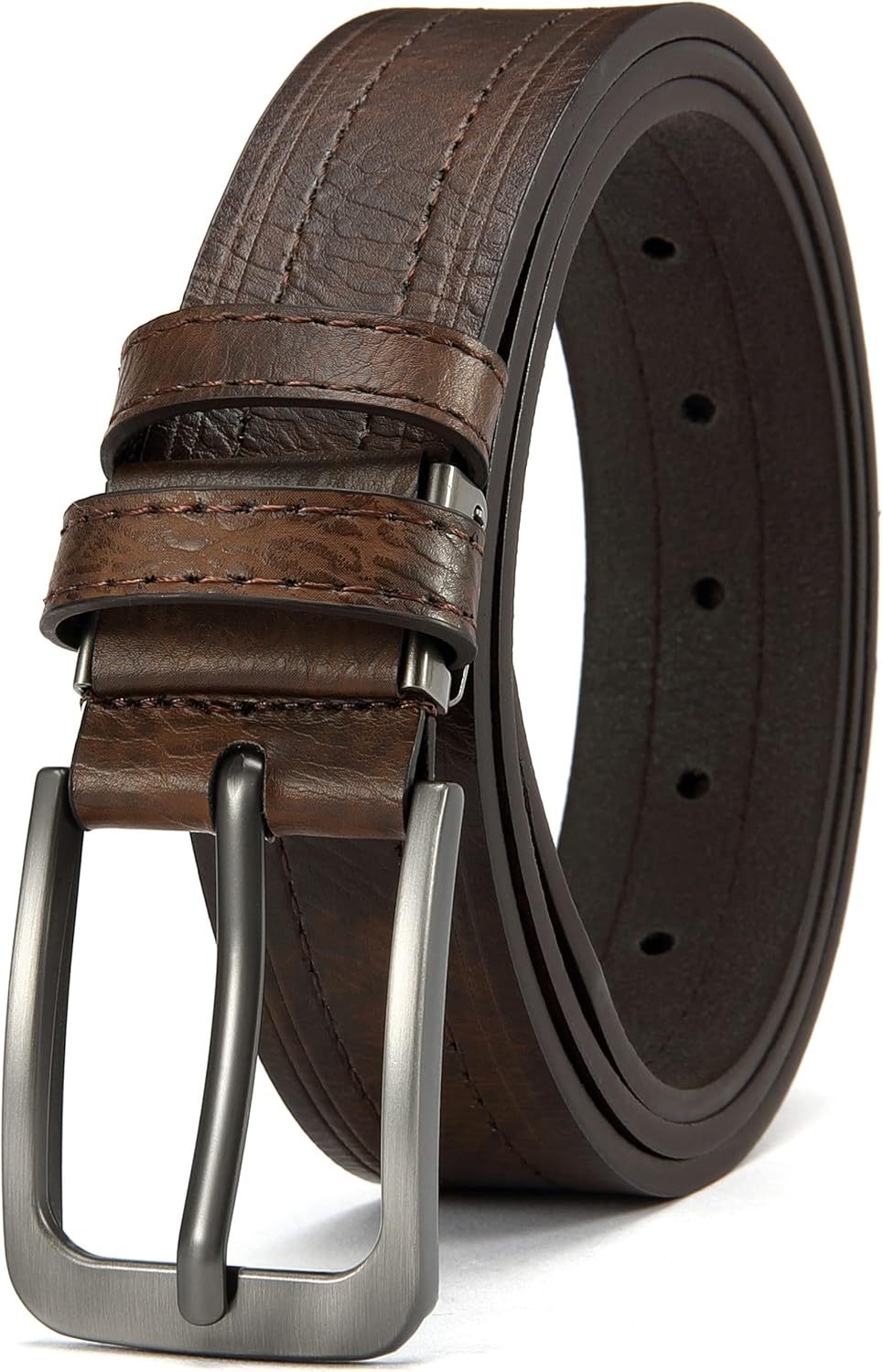 Coffret cadeau de 3 ceintures en cuir pour homme, 3,2 cm, ajustables, style classique pour pantalon habillé ou jean, cadeau idéal pour Noël ou Thanksgiving