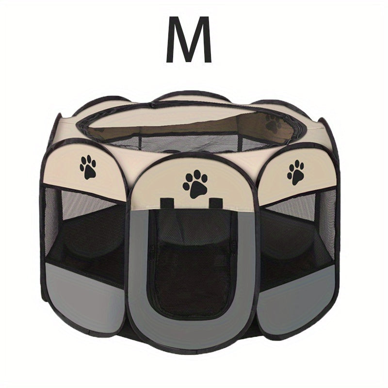 Parc pour animaux pliable et portable avec porte zippée – 3 tailles (S/M/L) Enclos grillagé rétractable pour chats, chiens, chiots et chatons, enclos anti-rayures pour intérieur et extérieur