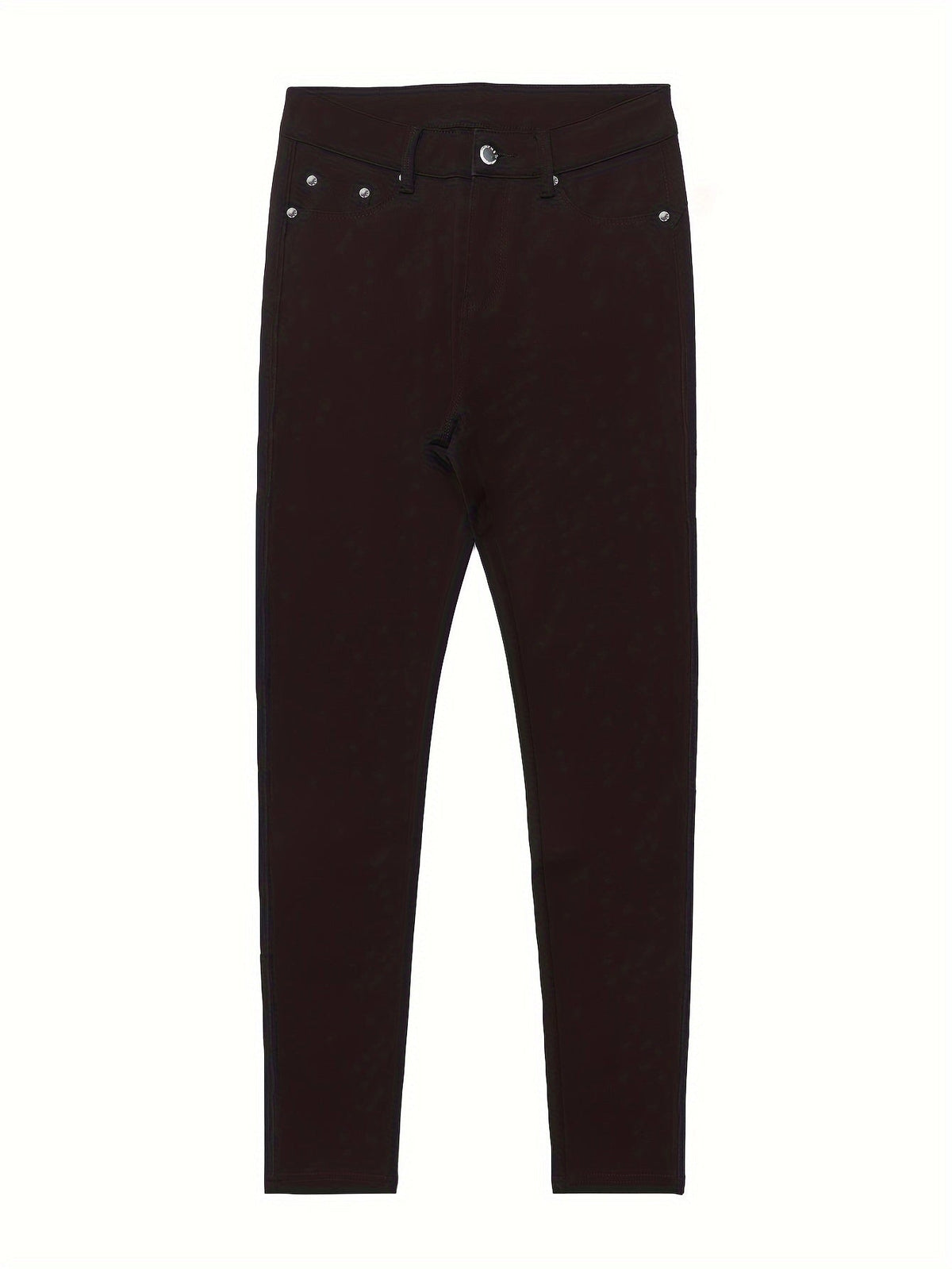 Jean skinny stretch taille haute pour femme, détail bouton en métal, style urbain, pantalon en jean coupe ajustée, 10 couleurs, S-XXL