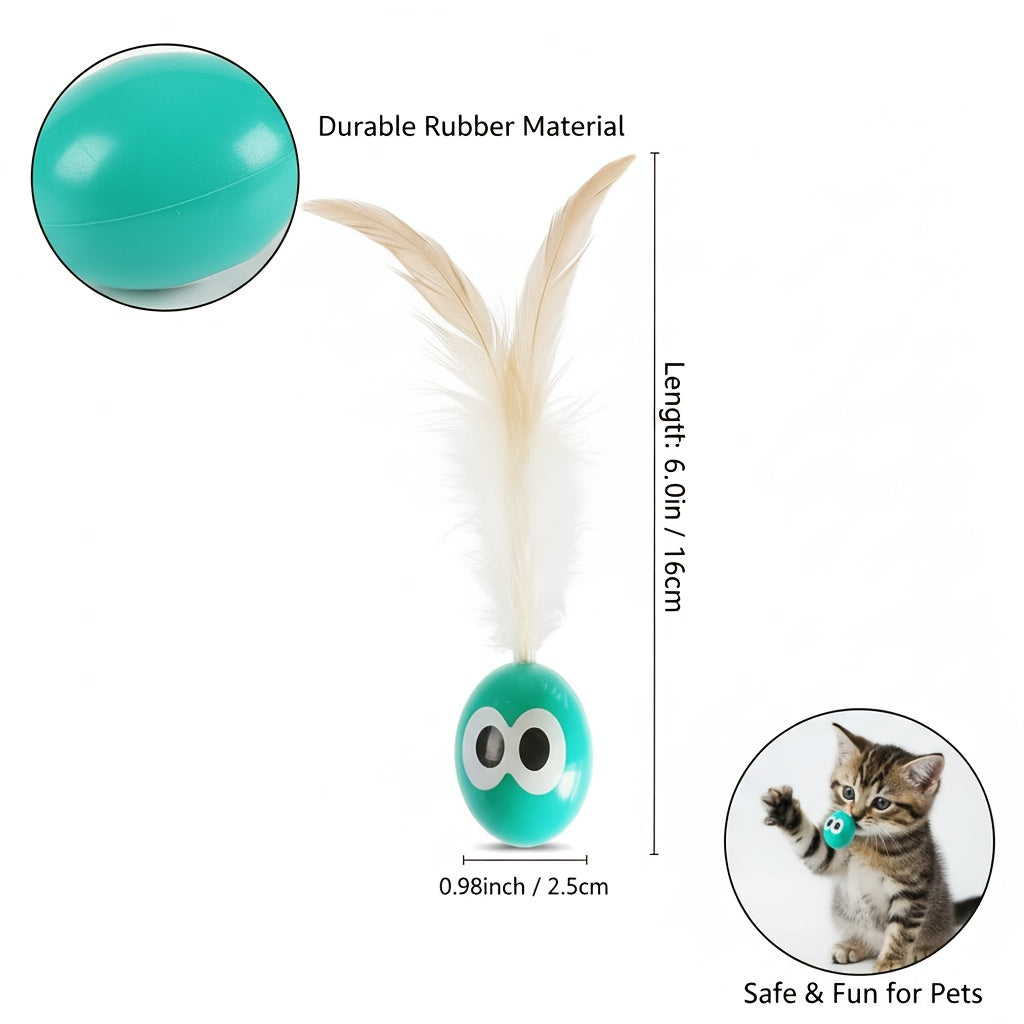 Lot de 5 balles rebondissantes pour chaton – Ensemble de jouets en plastique pour jeu autonome, chats d'intérieur et petites races, jouet interactif de chasse et d'exercice pour le développement du chaton, jouet anti-ennui pour chat