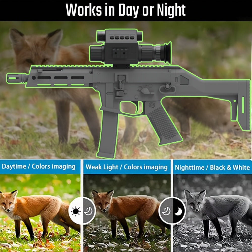 Monoculaire de vision nocturne numérique, zoom 5x, portée 300 m – Infrarouge 940 nm, objectif 50 mm, photo et vidéo HD 1080P, lunette en alliage d'aluminium avec 2 batteries rechargeables pour la chasse, la pêche, le camping et l'observation de la faune