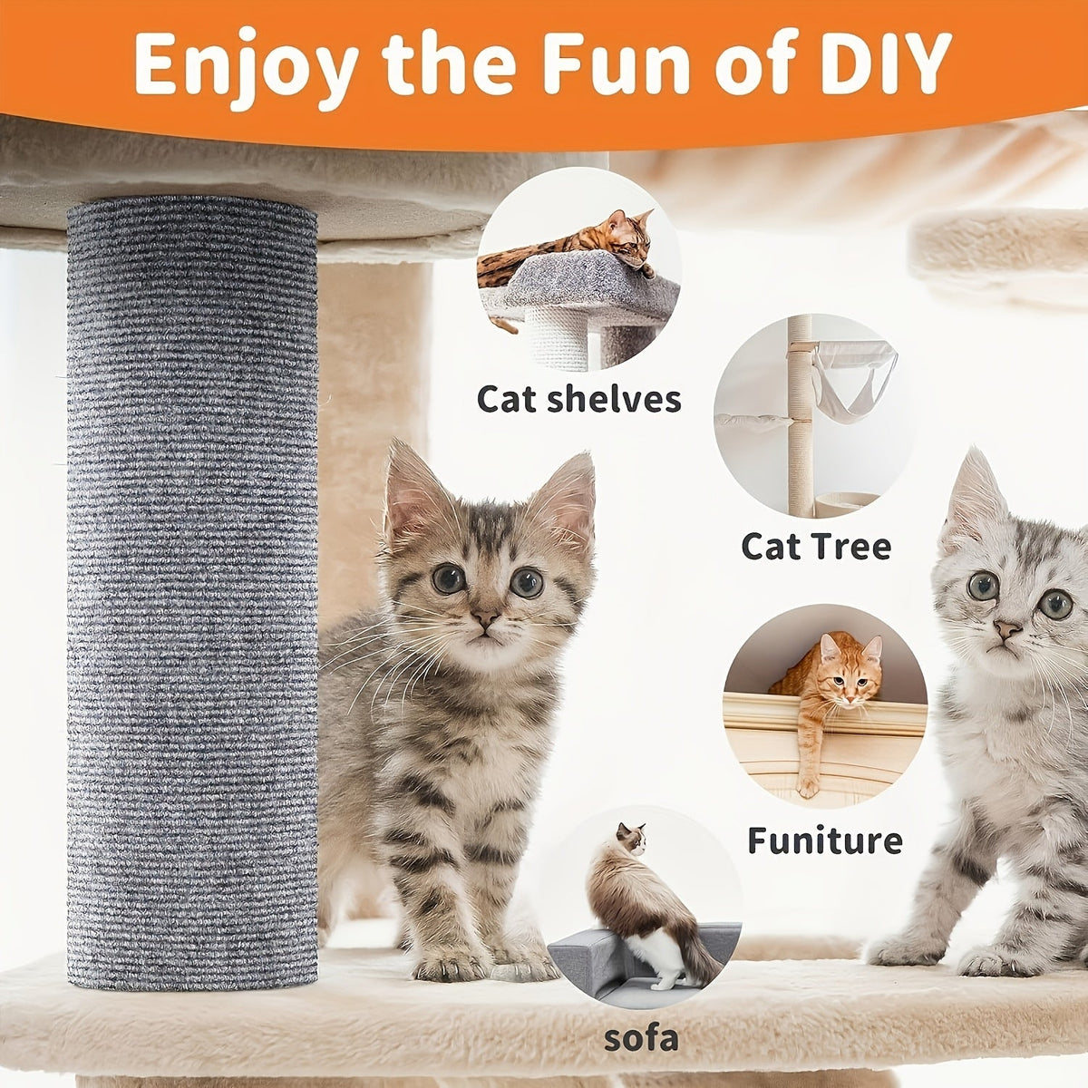 Griffoir autocollant pour chat pour mur et canapé – Protection de meubles durable, facile à coller, protection longue durée pour chats d'intérieur, idéal pour les cadeaux de fête