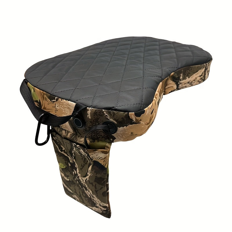 Coussin de siège chauffant et pliable pour la chasse, alimenté par USB, tapis chauffant portable pour mirador, pêche sur glace, camping, extérieur, camouflage (batterie externe non incluse)