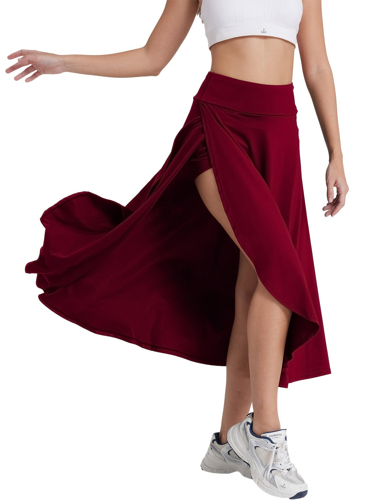 Jupe-short 2 en 1 taille haute pour femme avec short intégré et poches – Jupe de tennis de sport légère et extensible pour le fitness, la gym et le quotidien, XS-XXL, coloris variés
