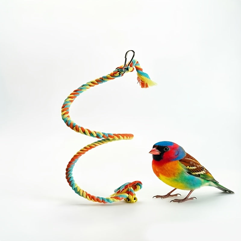 Jouet d'escalade en corde colorée pour perroquet, jouet suspendu rotatif pour le bec, le meulage et la mastication, décoration de cage à oiseaux pour perruches, calopsittes, conures, inséparables, couleur aléatoire
