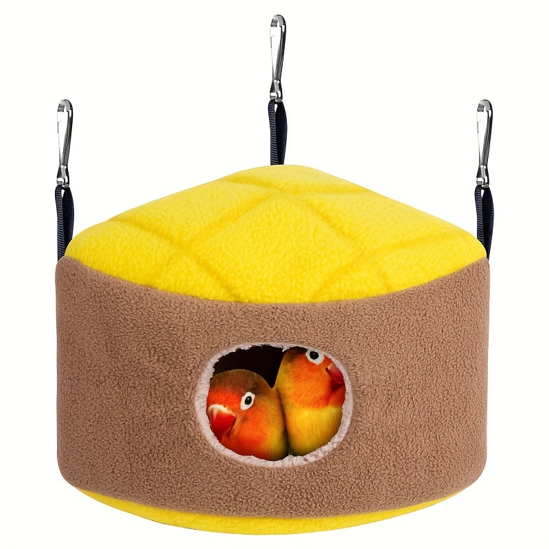 Cabane douillette d'hiver pour cage à oiseaux - Nid suspendu chaud et confortable pour perroquets, perruches, calopsittes et inséparables - Hamac en peluche douce pour cage à oiseaux