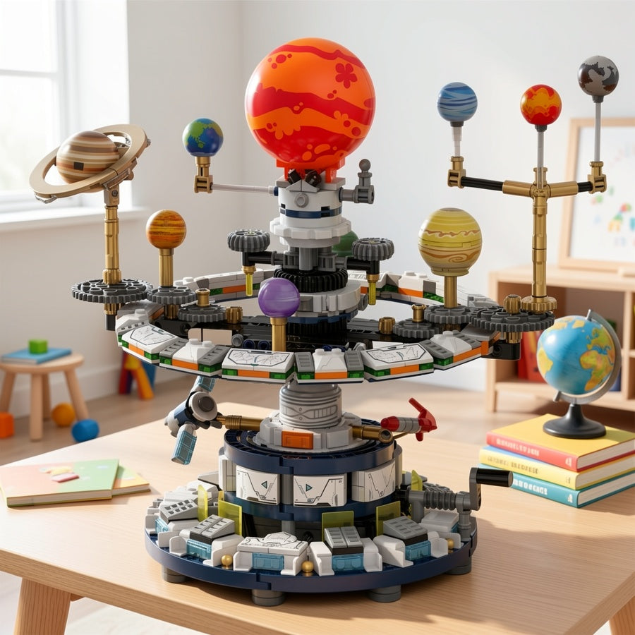 Modèle de planétarium à engrenages mécaniques du système solaire, kit de construction éducatif STEM avec système d'orbite planétaire pour enfants et adultes, cadeau d'anniversaire pour passionnés d'astronomie