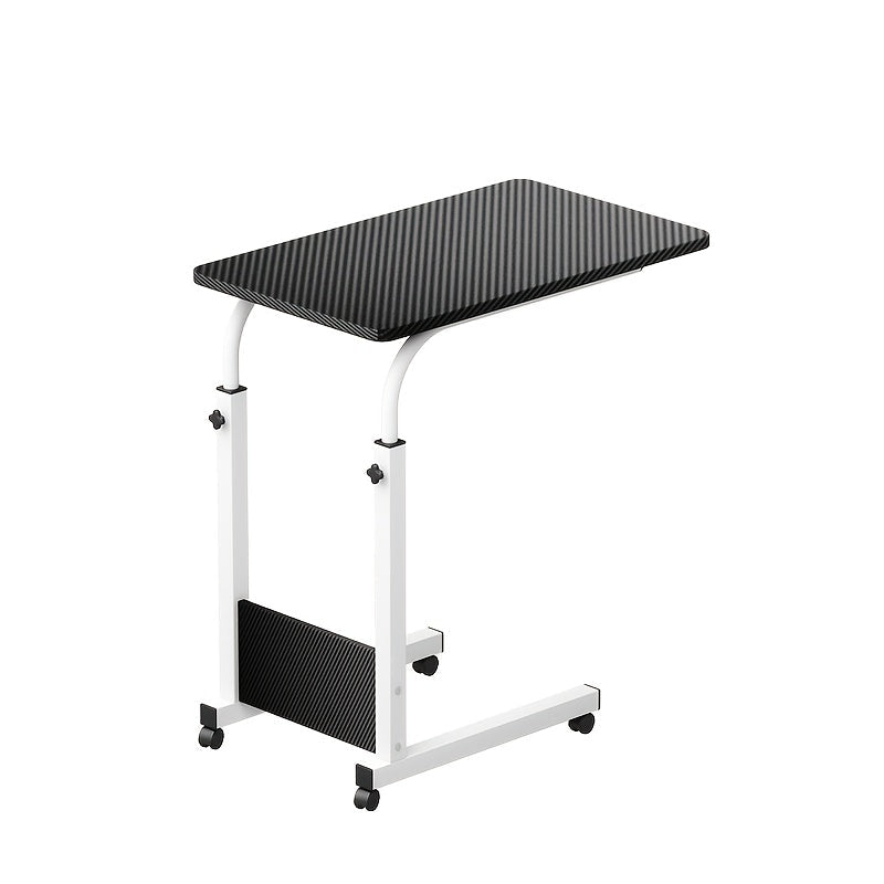 Bureau pliant à roulettes à 3 niveaux, hauteur réglable, plateau extensible, étagère de rangement pour ordinateur portable, bureau à domicile, chambre, salon, table d'ordinateur