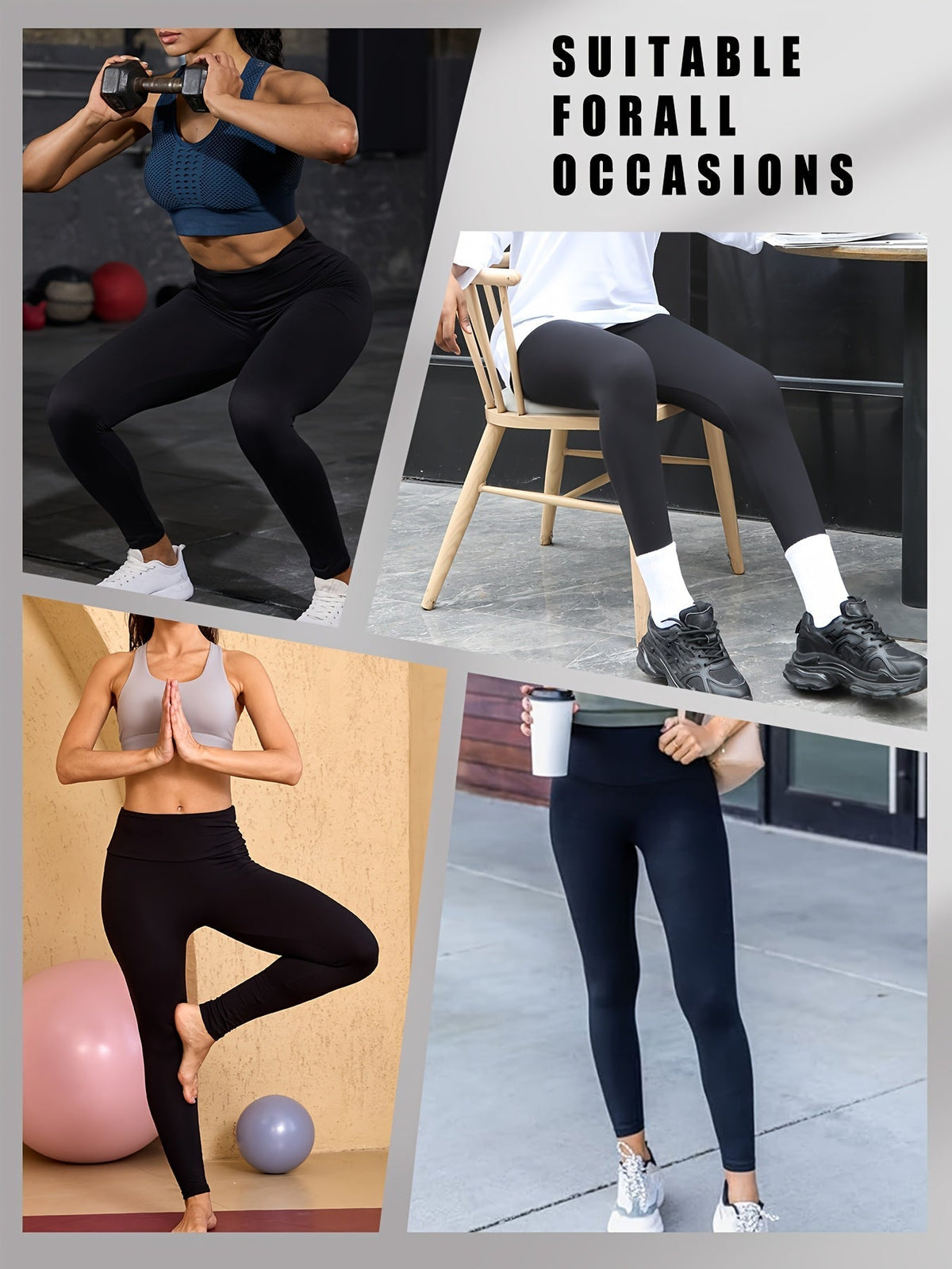 Lot de 5 leggings taille haute gainants pour femme – Pantalons de yoga et de sport ultra-doux, extensibles dans les 4 sens, opaques, pleine longueur, tailles S-XXL, confort toutes saisons pour la salle de sport, le yoga et le quotidien