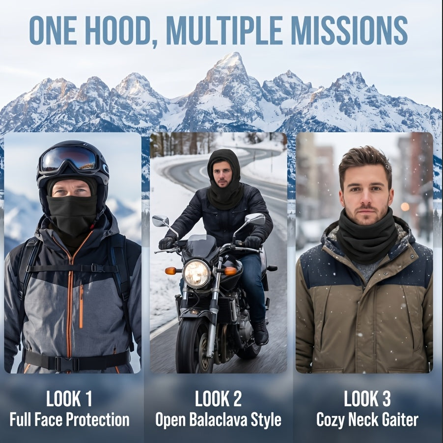Lot de 2 cagoules de ski coupe-vent en polaire – Protection intégrale du visage et du cou pour hommes et femmes, idéale pour le cyclisme, le ski, le snowboard, la moto et les sports d'extérieur par temps froid, bonnet chaud unisexe
