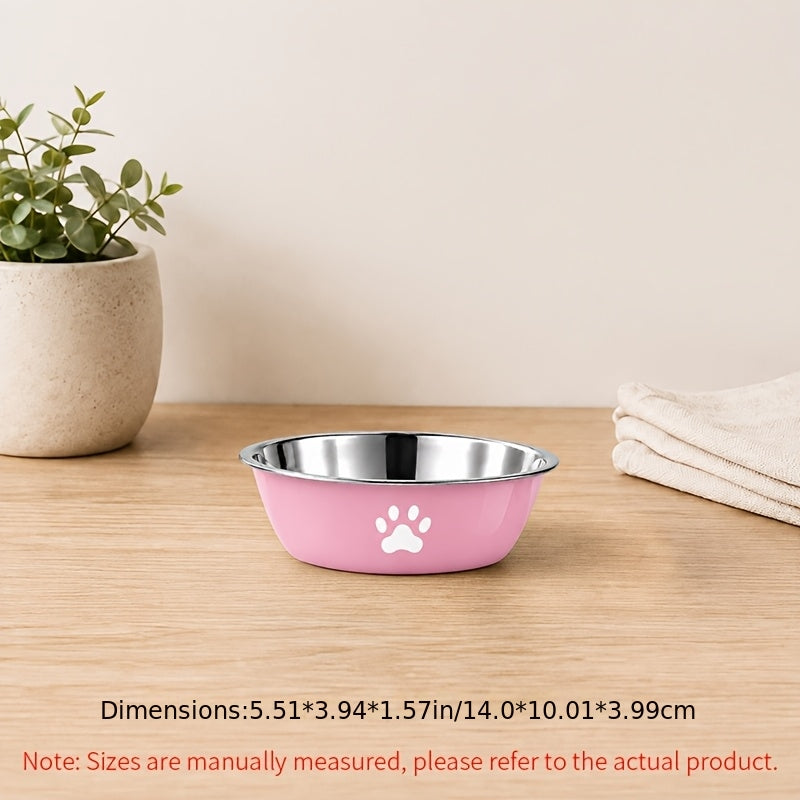 Stainless Steel Pet Bowl with Non-Slip Base β Colorful Printed Food & Water Dish for Cats and Dogs, Durable Easy-Clean Feeding Bowl for Small Medium Large Pets