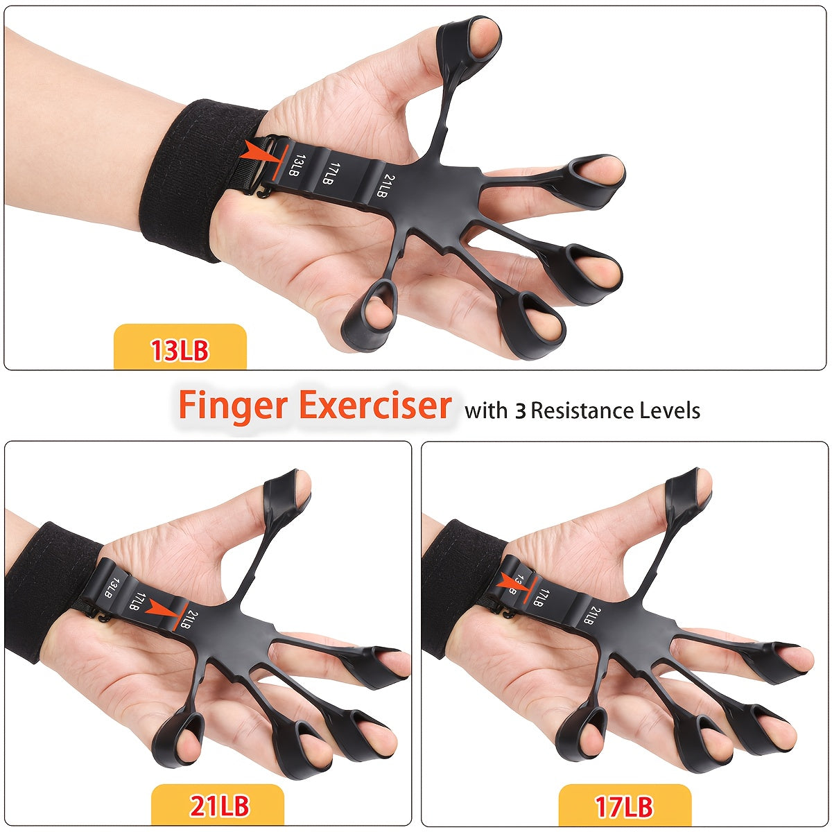 Grip Strength Trainer 5-Piece Set β Adjustable Hand Gripper 10-130 lbs with Smart Counter, Finger Exerciser, Finger Stretcher, Forearm Workout Ring & Hand Exercise Ball for Men Women Athletes