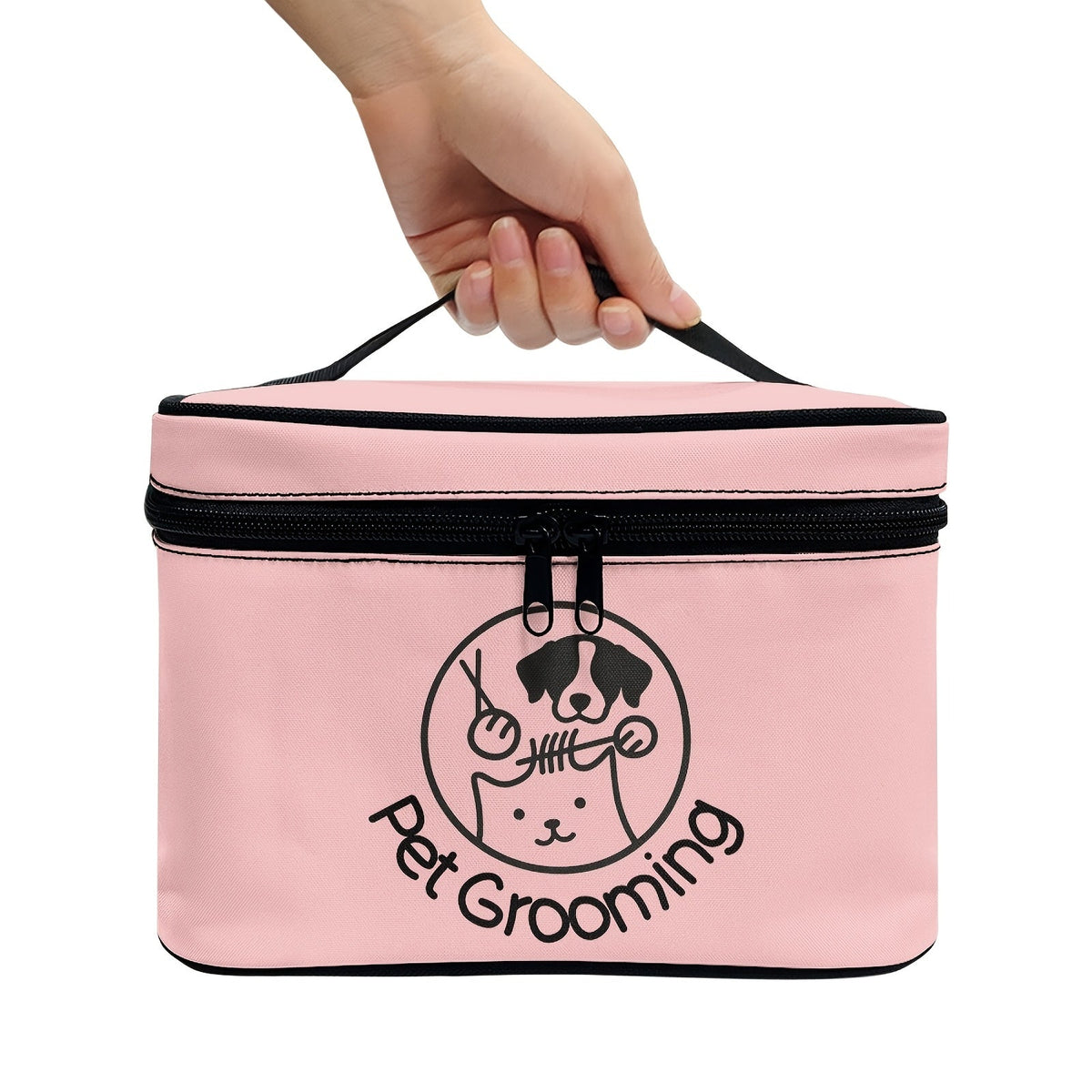 Sac de rangement pour accessoires de toilettage pour chiens et chats – Organisateur portable avec poignée et double fermeture éclair, trousse de toilettage pour animaux de voyage, cadeau idéal pour les amoureux des animaux