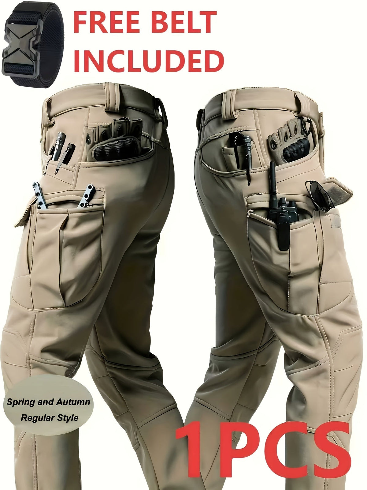 Pantalon cargo tactique léger à séchage rapide pour homme – Pantalon de randonnée respirant multi-poches avec ceinture, coupe décontractée pour travail en extérieur, toutes saisons, résistant à l'usure – M à XXXL, Noir / Gris / Kaki