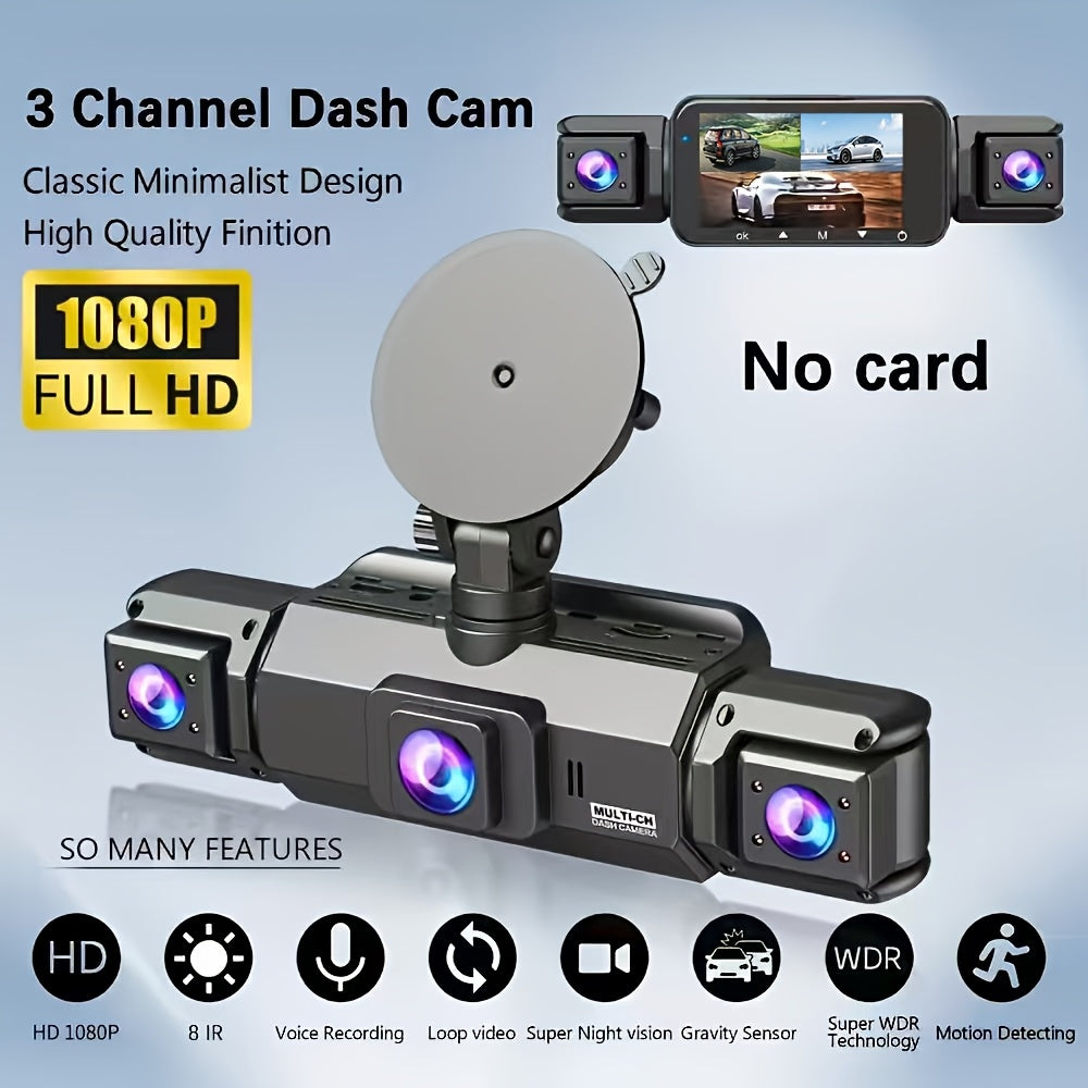 Dashcam 360° 3/4 canaux 1080P HD avec vision nocturne, WDR, capteur G, enregistrement en boucle, surveillance de stationnement 24h/24 et 7j/7, WiFi, système de caméra embarquée multi-objectifs pour une couverture complète sans angles morts