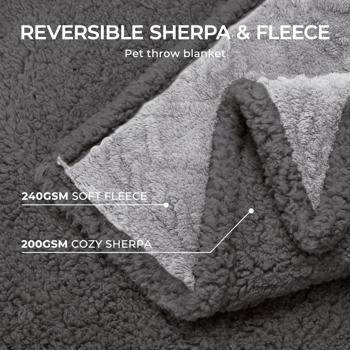 Couverture imperméable pour animaux, jeté réversible en polaire Sherpa, protège-canapé et lit pour chiens et chats, lavable en machine, tailles S, M, L, XL, gris clair, kaki, beige, gris foncé