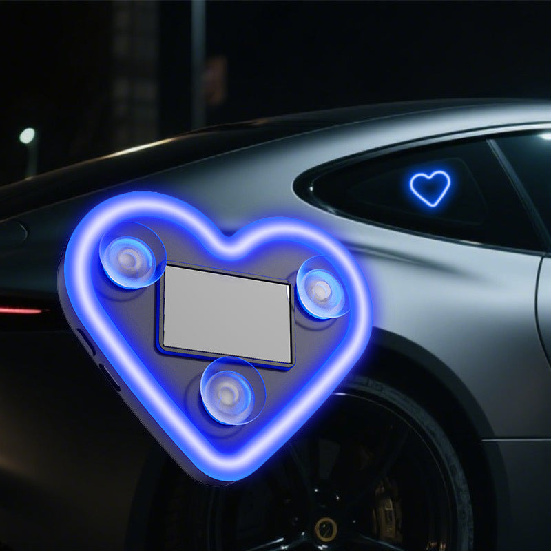 Éclairage d'ambiance LED pour intérieur de voiture – Veilleuse néon en forme de cœur et de fleur, alimentée par USB, décoration de fenêtre de voiture mignonne pour femmes et filles, accessoires de voiture pour la Saint-Valentin | Velora