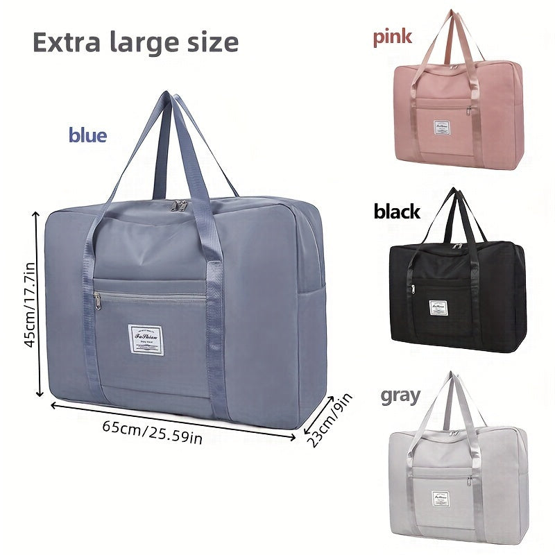 Grand sac fourre-tout de voyage de 67 litres (17,7 gallons) – Sac de sport portable, sac de week-end et de nuit pour femmes et hommes – Violet, rose surdimensionné et noir surdimensionné