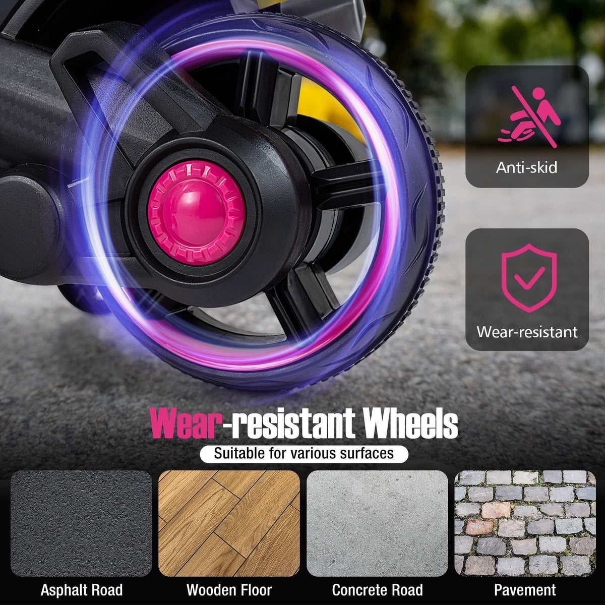 Moto électrique pour enfants 6V avec roues stabilisatrices amovibles, phares LED, musique, roues antidérapantes, selle confortable, cadeau pour garçons et filles de 3 ans et plus, rose