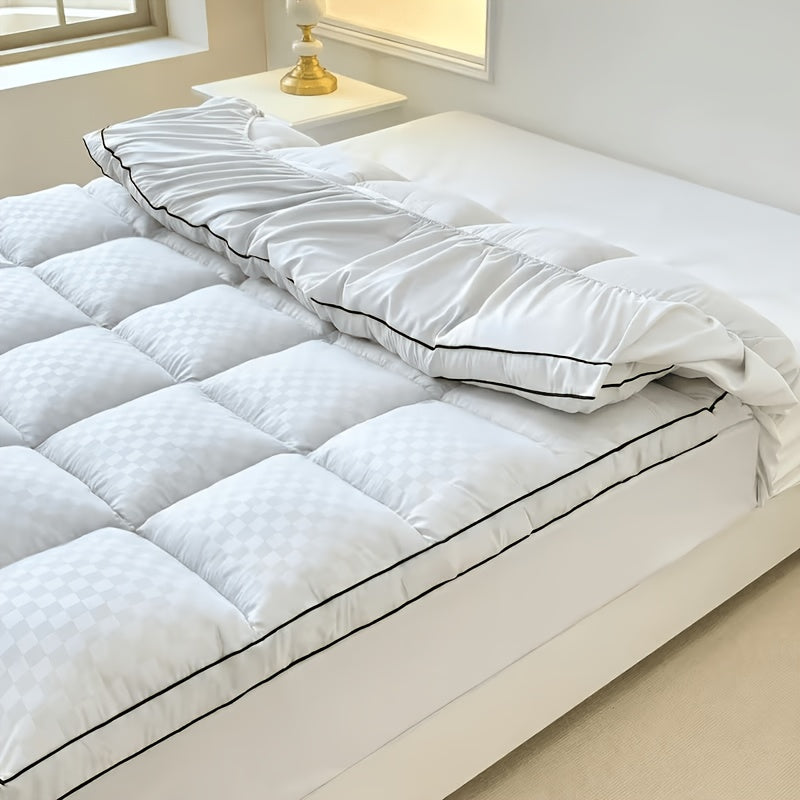 Surmatelas matelassé avec housse rafraîchissante, bonnet profond extensible de 8 à 21 pouces pour lits simple, double, grand lit, très grand lit et très grand lit californien, disponible en blanc, gris, noir et bleu marine