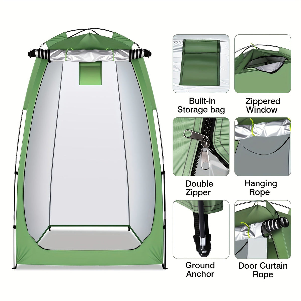 Tente de douche de camping escamotable portable – Cabine d'intimité, vestiaire léger et imperméable, tente de toilette extérieure pour le camping, la randonnée, la plage et le sac à dos, abri d'intimité à installation rapide