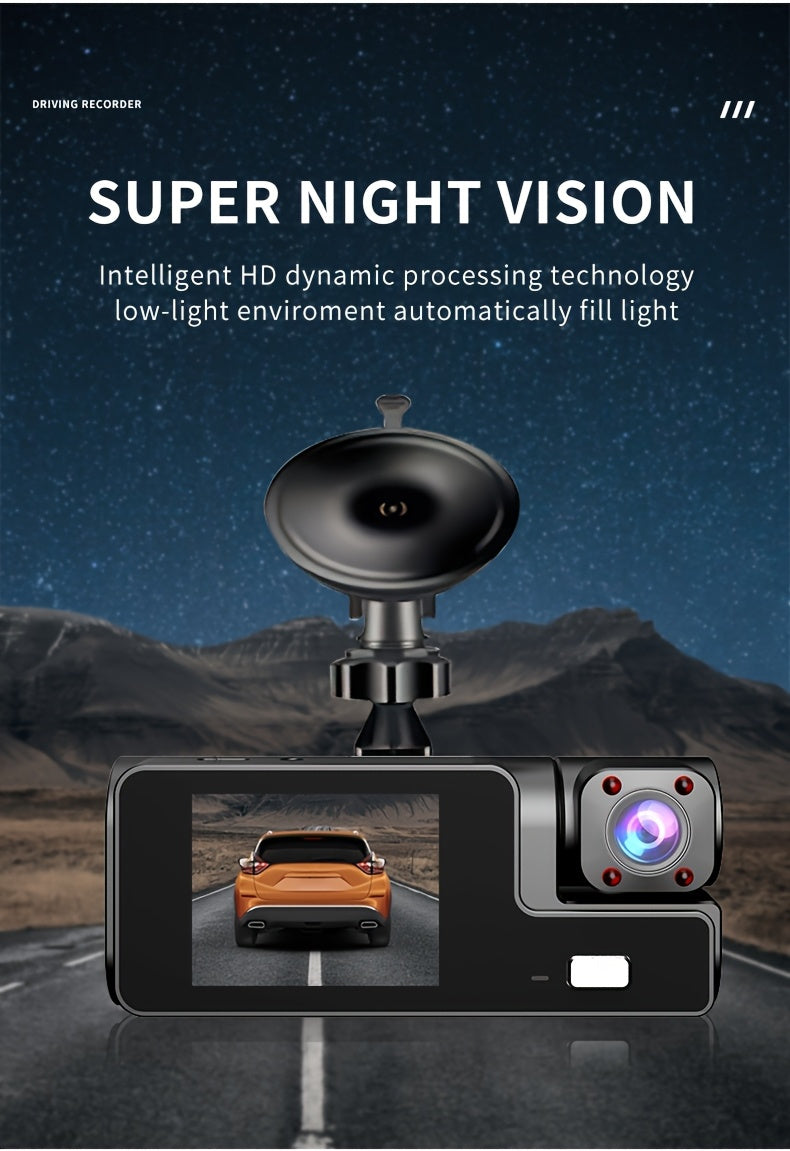 Dashcam 3 canaux 4K avant + 4K intérieur + 1080P arrière avec carte 32 Go offerte, vision nocturne, capteur G, grand angle, enregistrement en temps réel et moniteur de stationnement – Velora