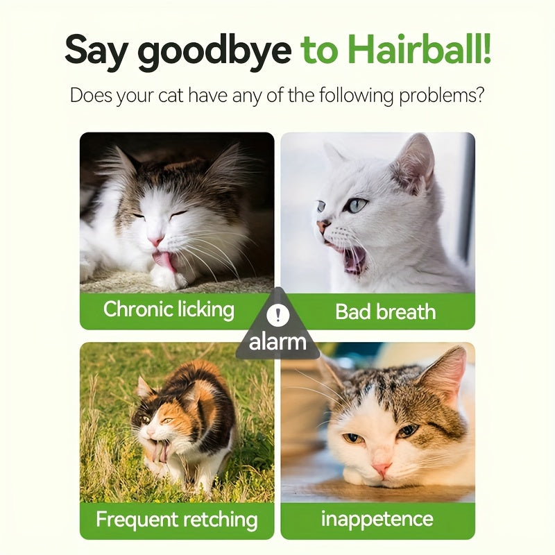 Comprimés lyophilisés d'herbe à chat pour le contrôle des boules de poils – Bâtonnets et granulés naturels à la menthe pour le soin des dents, friandises pour chat au poulet pour la santé dentaire et l'élimination des poils