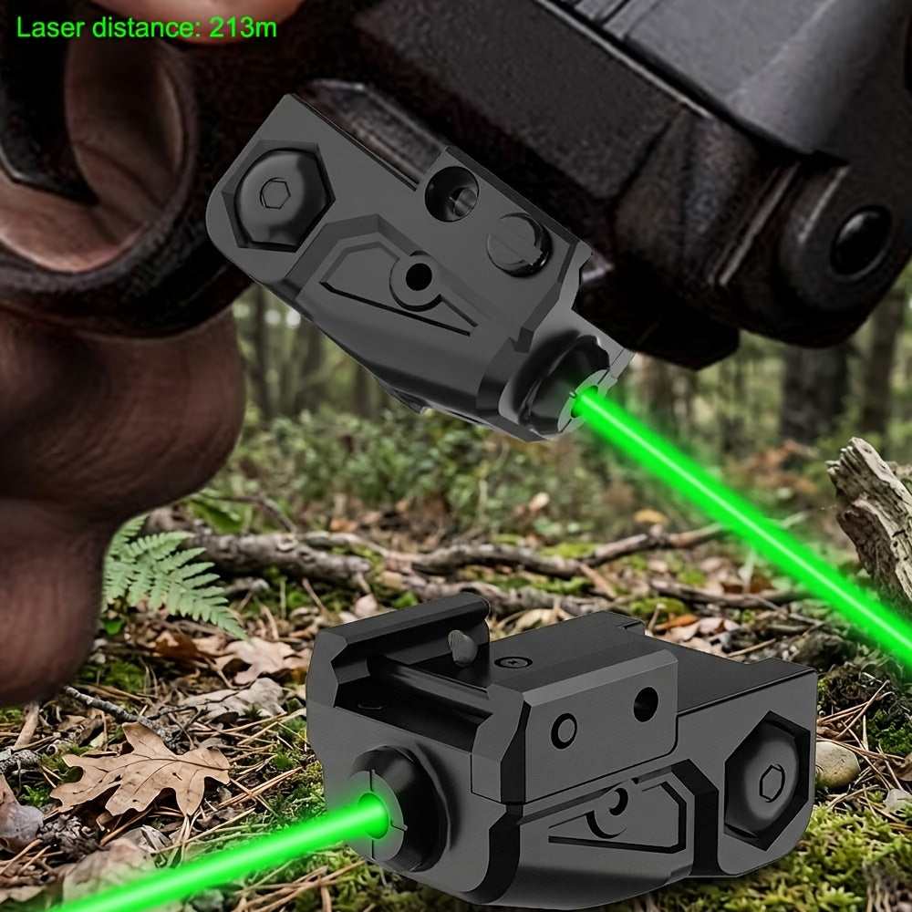 Viseur laser rechargeable USB-C pour rail Picatinny – Combo viseur point laser vert et rouge avec lampe torche tactique, résistant aux vibrations, réglage rapide, pour pistolets, fusils, chasse et compétition