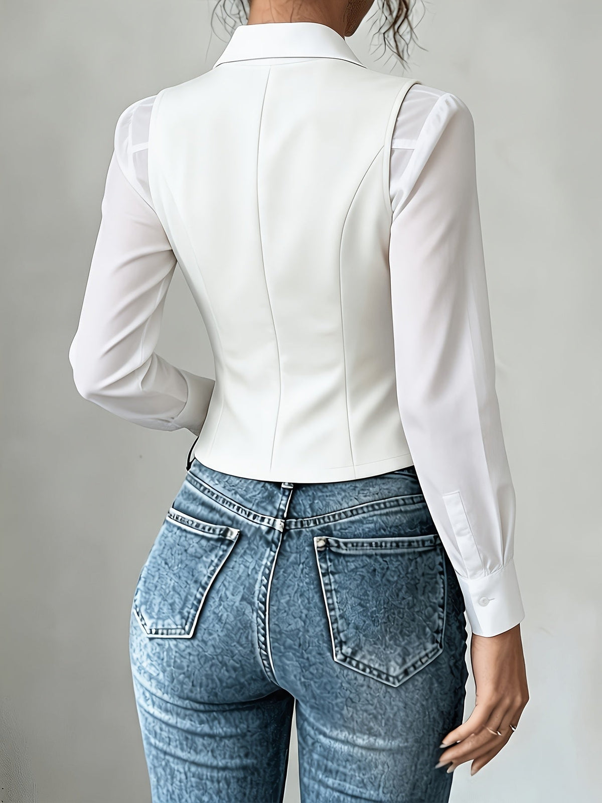 Haut sans manches pour femme, débardeur élégant de couleur unie, style décontracté et ample, chemisier polyvalent pour le travail et le quotidien