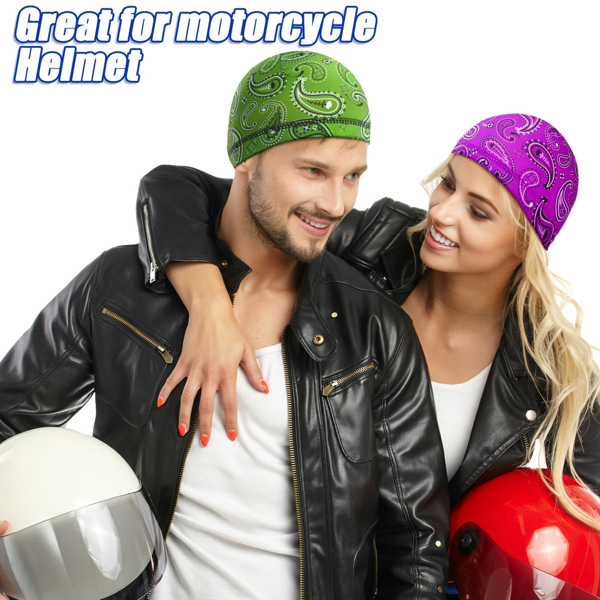 Lot de 10 calottes pour hommes, bonnet rafraîchissant en tricot anti-transpiration, bandeau style durag, doublure de casque de soudage, bonnet pour cyclisme et sport, styles vintage variés, pour usage quotidien et activités de plein air