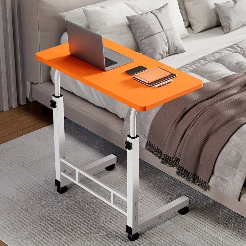 Bureau pliant à roulettes à 3 niveaux, hauteur réglable, plateau extensible, étagère de rangement pour ordinateur portable, bureau à domicile, chambre, salon, table d'ordinateur
