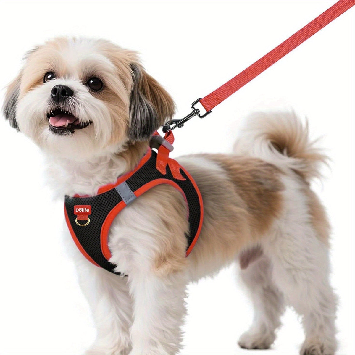 Ensemble harnais et laisse pour petits chiens - Harnais gilet doux et respirant pour chiot avec bandes réfléchissantes de nuit, harnais pour animaux facile à mettre et lavable en machine pour petites races