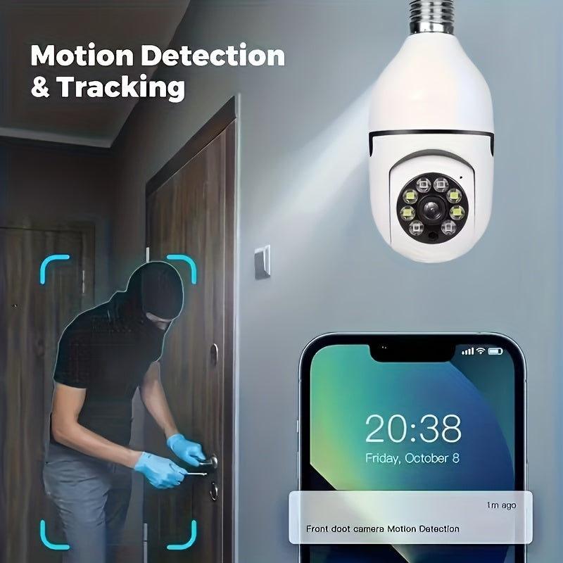 Lot de 2 caméras de sécurité ampoule 4 MP sans fil panoramique 360° HD WiFi 5 GHz/2,4 GHz, vision nocturne, audio bidirectionnel, contrôle par application, caméra de surveillance pour intérieur, maison, garage et animaux.