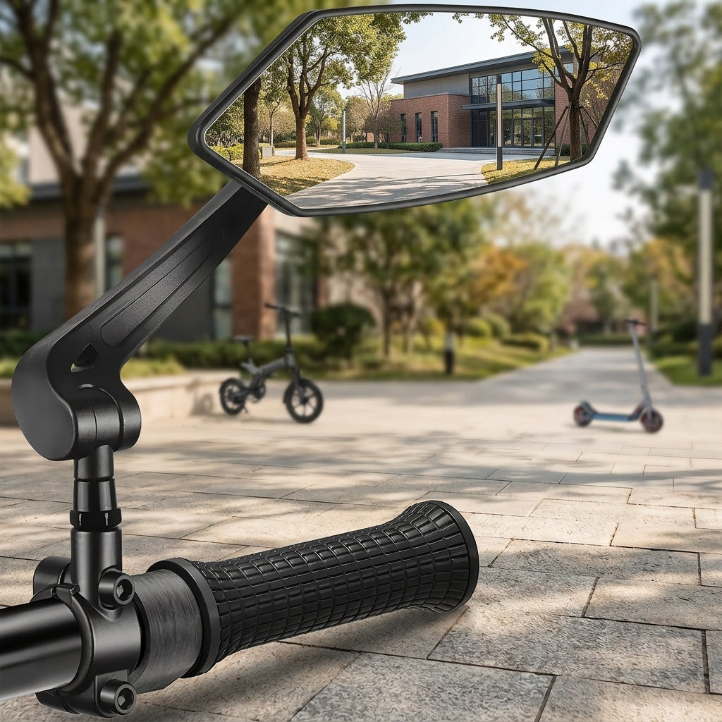 Lot de 2 rétroviseurs de vélo, réglables à 360°, grand angle HD, anti-chocs, pour guidon – Fixation universelle pour VTT, vélo de route, vélo électrique, vélo de ville et trottinette, guidons de 22,2 à 25 mm