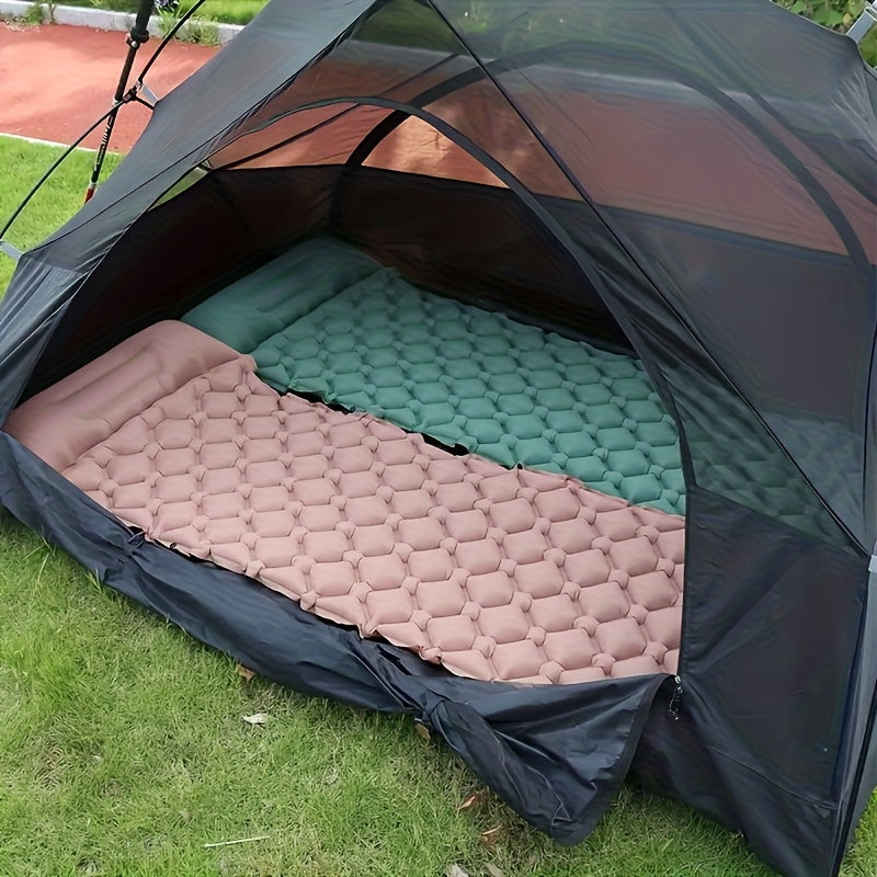 Matelas de camping gonflable - Matelas ultraléger avec oreiller et pompe à pied intégrée, tapis compact et portable pour la randonnée, le trekking, les voyages en voiture, la plage et le camping sous tente, couleurs variées