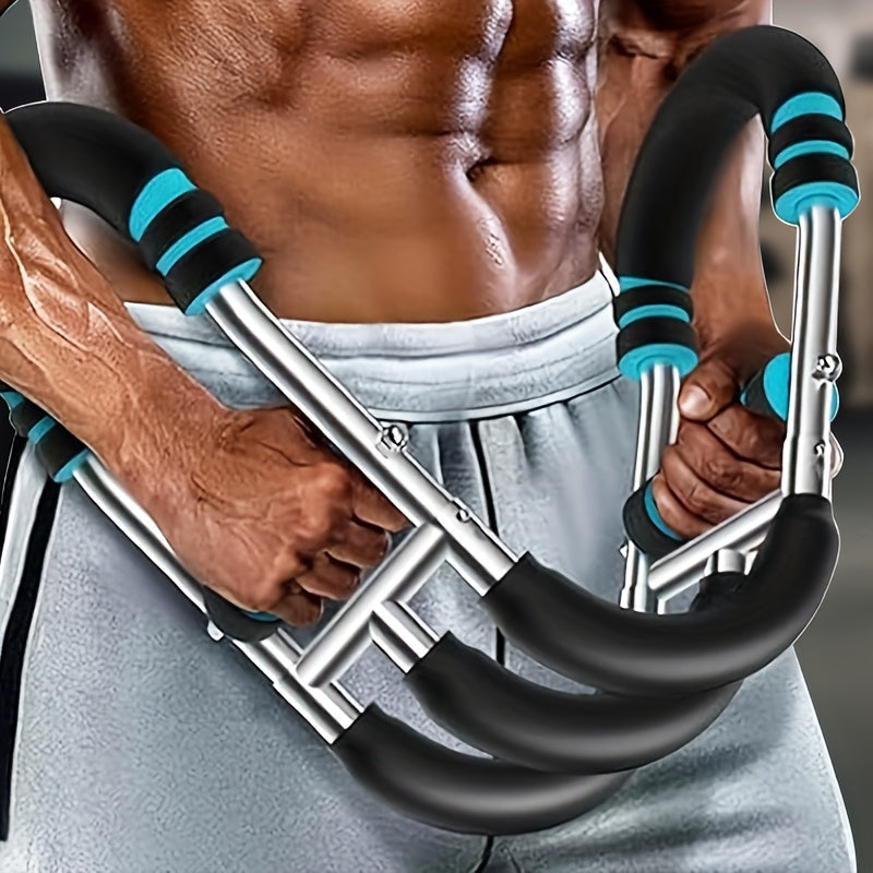Appareil d'entraînement de la force des bras, extenseur de poitrine, barre à 3 niveaux de résistance réglables, extenseur portable et détachable pour renforcer les avant-bras, appareil de musculation pour le haut du corps à domicile