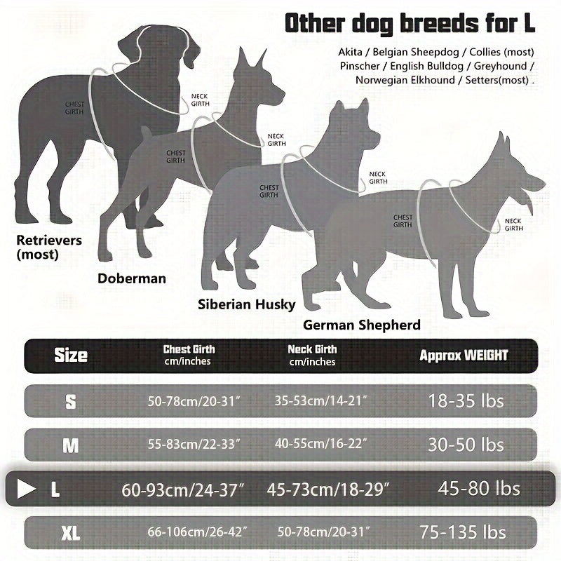 Harnais tactique anti-traction pour chien avec poignée de contrôle - Gilet durable avec sangles réfléchissantes pour grands chiens, idéal pour le dressage, le travail et les chiens d'assistance