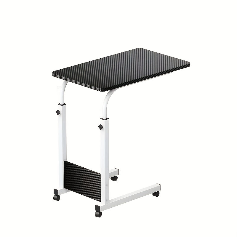 Bureau pliant à roulettes à 3 niveaux, hauteur réglable, plateau extensible, étagère de rangement pour ordinateur portable, bureau à domicile, chambre, salon, table d'ordinateur