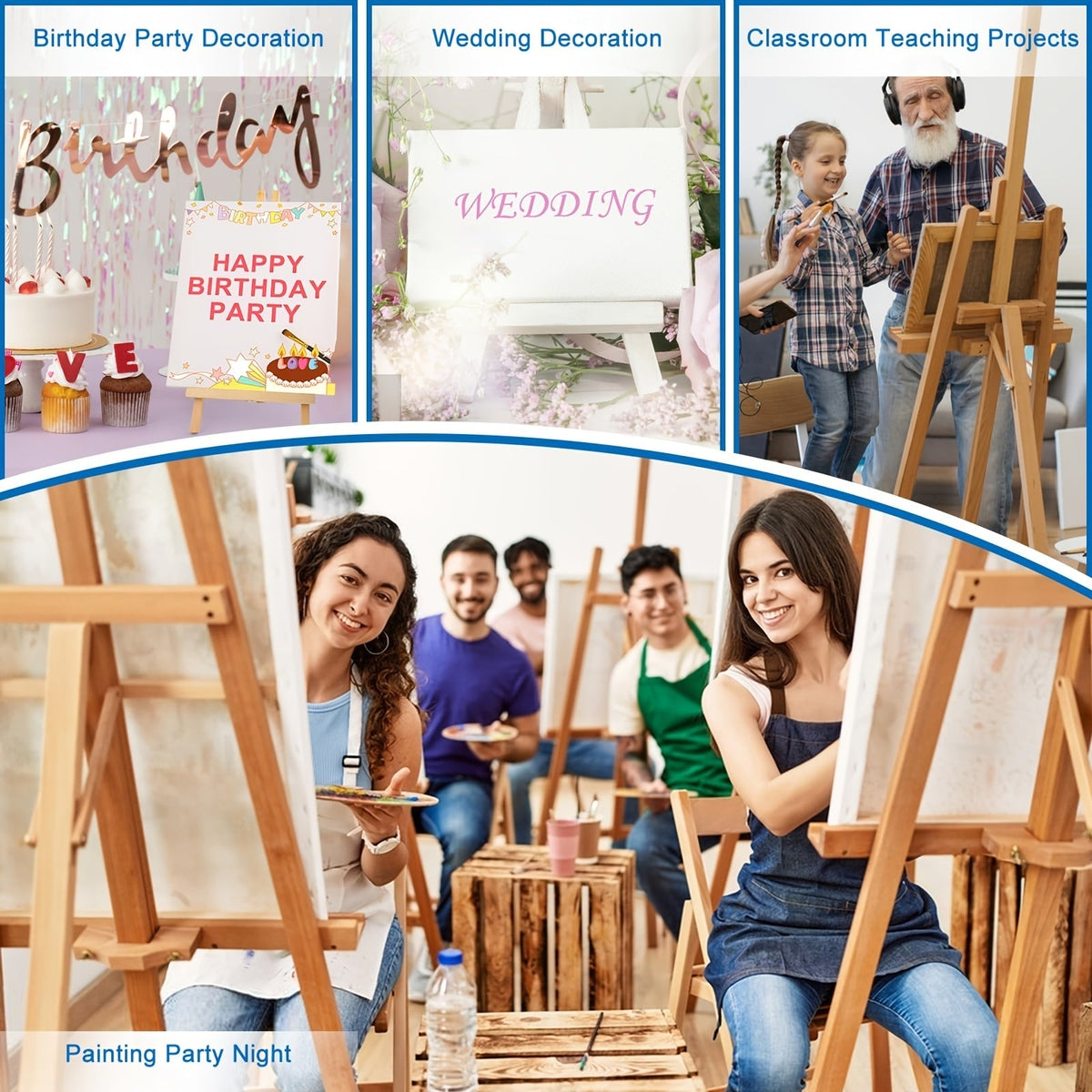 Lot de toiles tendues apprêtées en blanc, 100 % coton – Ensembles ronds, rectangulaires et carrés de 10, 15 et 20 pièces – Châssis entoilés d'artiste pour peinture acrylique, à l'huile, pouring et techniques mixtes