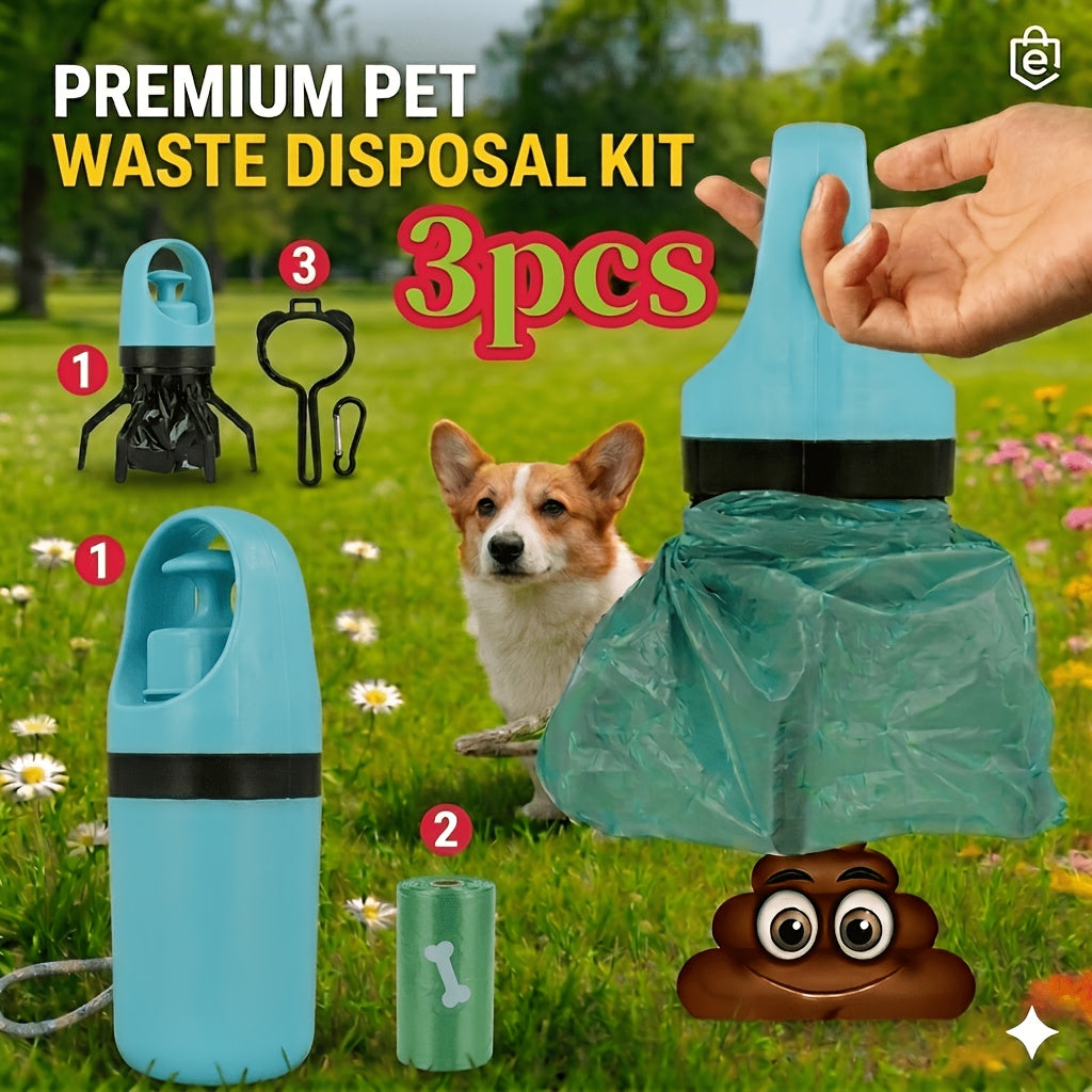 Pelle à déjections canines avec sac à cordon – Ramasse-crottes portable en EVA pour animaux, pelle et distributeur, pelle sanitaire légère pour chiens en extérieur, sans pile, facile à transporter