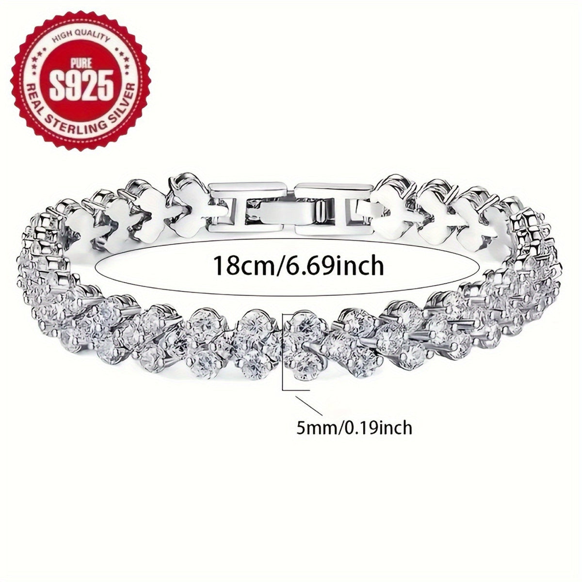 Lot de 2 bracelets pour femme en argent sterling 925 – Bracelet tennis en zircon cubique et bracelet à charms rétro multi-éléments, style luxe classique, mosaïque de zircone scintillante, parfait pour le quotidien et idée cadeau
