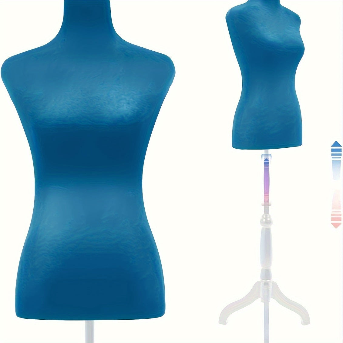 Mannequin de couture avec pied tripode, hauteur réglable de 127 à 160 cm, buste féminin portable pour couture, présentation de vêtements, stylisme et photographie – 4 couleurs disponibles