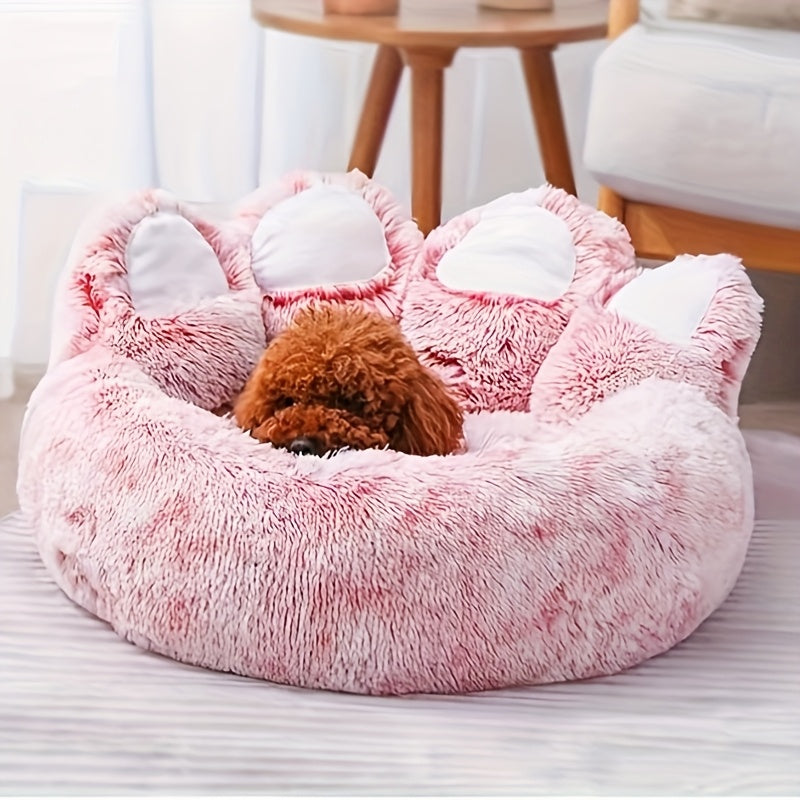 Panier pour animaux en forme de patte d'ours, peluche douce et chaude, lit douillet façon canapé rembourré pour chiens et chats, 6 couleurs : gris, rose, café, tailles M, L, XL, XXL, XXXL, lit d'hiver confortable pour chien et chat
