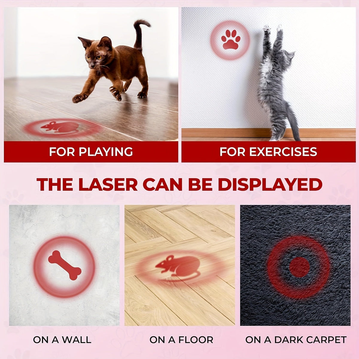 Jouet interactif 7-en-1 pour chat, rechargeable par USB – 7 modes de jeu pour chats et chiens d'intérieur, jouet d'exercice pour la chasse, souris bonus incluse, cadeau idéal pour Noël et les anniversaires des animaux de compagnie