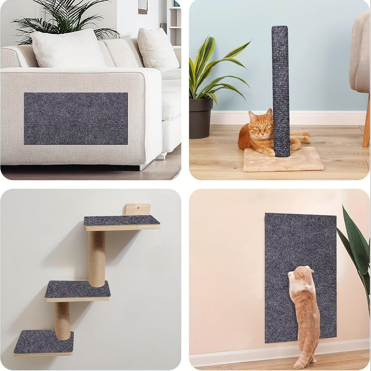 Rouleau de tapis à griffer pour chat autocollant – Ruban protecteur anti-griffures en polyester 40 x 300 cm pour meubles, canapés, portes et murs, adhésif dissuasif durable, protège le rembourrage, 3 couleurs