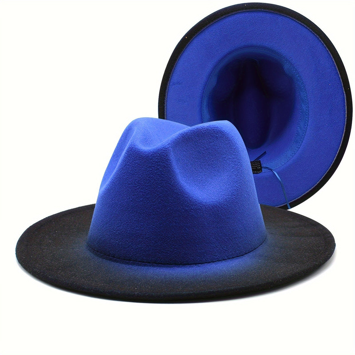 Chapeau Fedora à large bord pour hommes et femmes, style Panama Jazz dégradé bicolore, chapeau de mode classique unisexe, plusieurs coloris