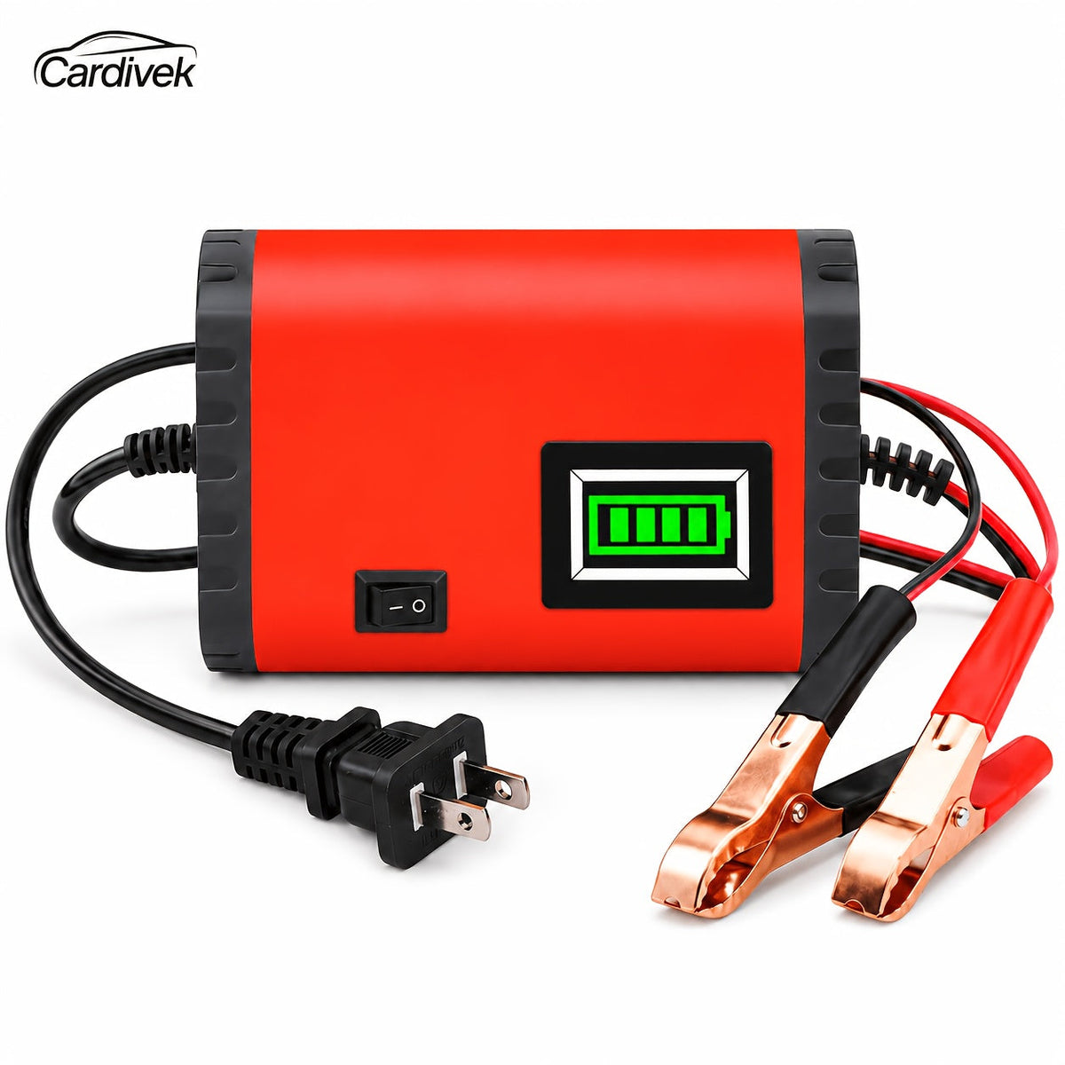 Chargeur et mainteneur de batterie de voiture intelligent 12V, chargeur d'entretien intelligent avec désulfatation et compensation de température pour batteries de 2Ah-100Ah – Compatible avec voiture, camion, moto et tondeuse à gazon