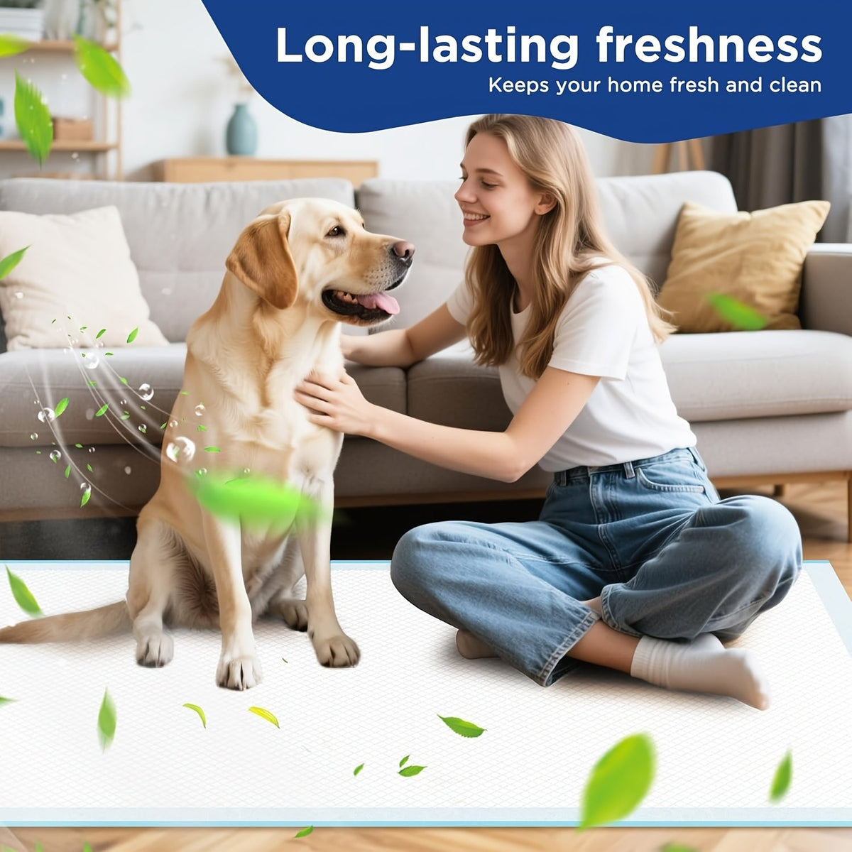 Alèses pour chiens extra larges 147 x 81 cm, lot de 40, tapis d'apprentissage jetables pour chiots, ultra-absorbants et anti-fuites, pour chiens, chats et incontinence adulte